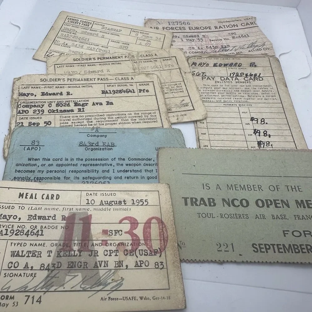 WWII Korea 88th Blue Devils Scarwaf Uniform & Identity WW2 ID Cards Life Story - Picture 13 of 16